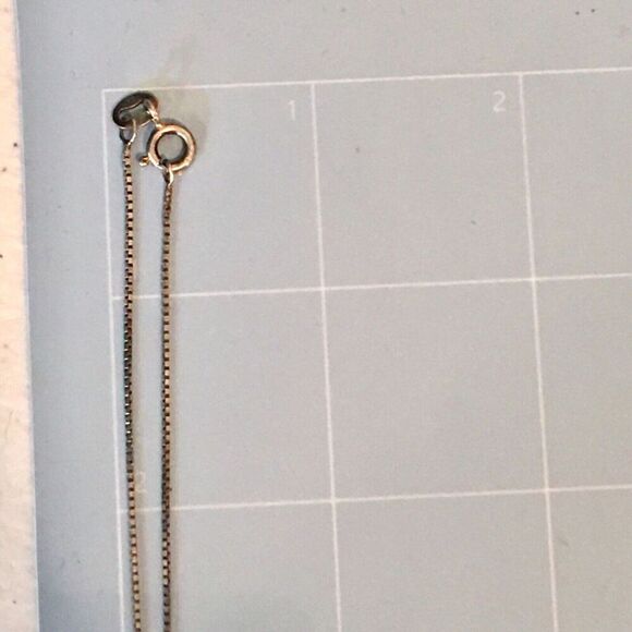 Vintage Turquoise Pendant Sterling Silver Necklace 925 18.5" Box Chain Feather - Picture 7 of 12